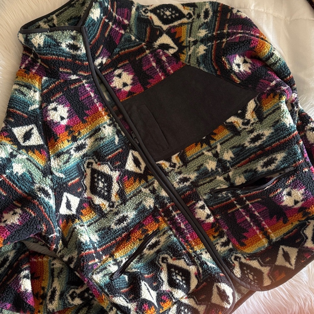 Unique Patterned Fleece Jacket M - Picture 3 of 7